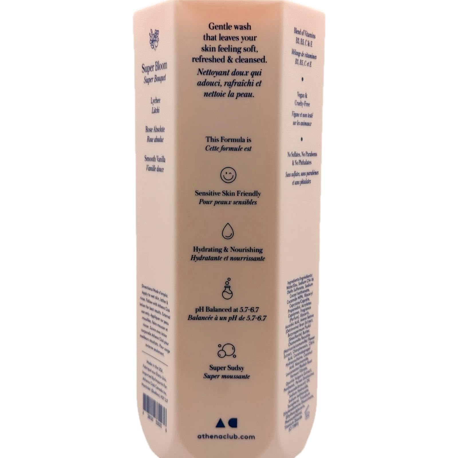 Athena Club Super Bloom Creamy Body Wash – Vegan, pH-Balanced, Sulfate-Free