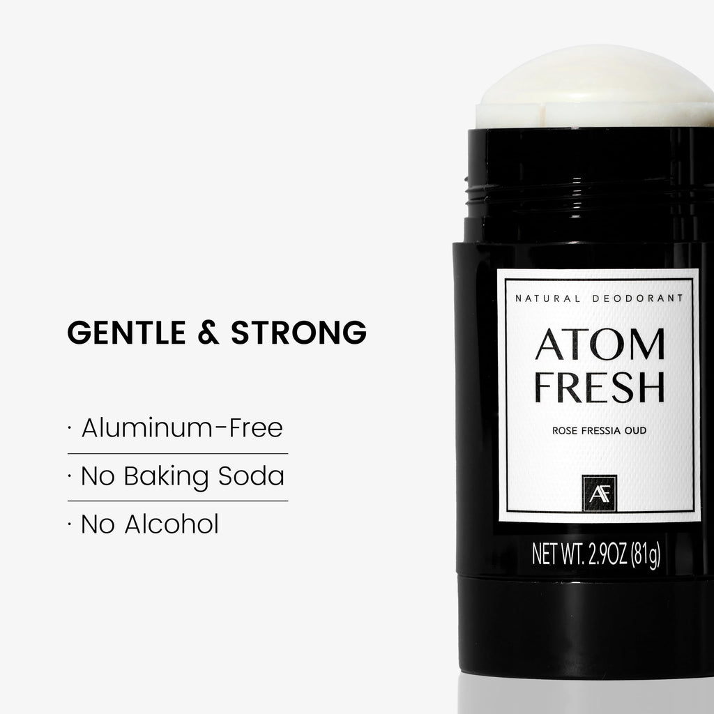 Atom Fresh Laboratory Mini Deodorant Set – 4 Pack, Aluminum & Baking Soda Free, 72-Hr Odor Defense, 4 Scents