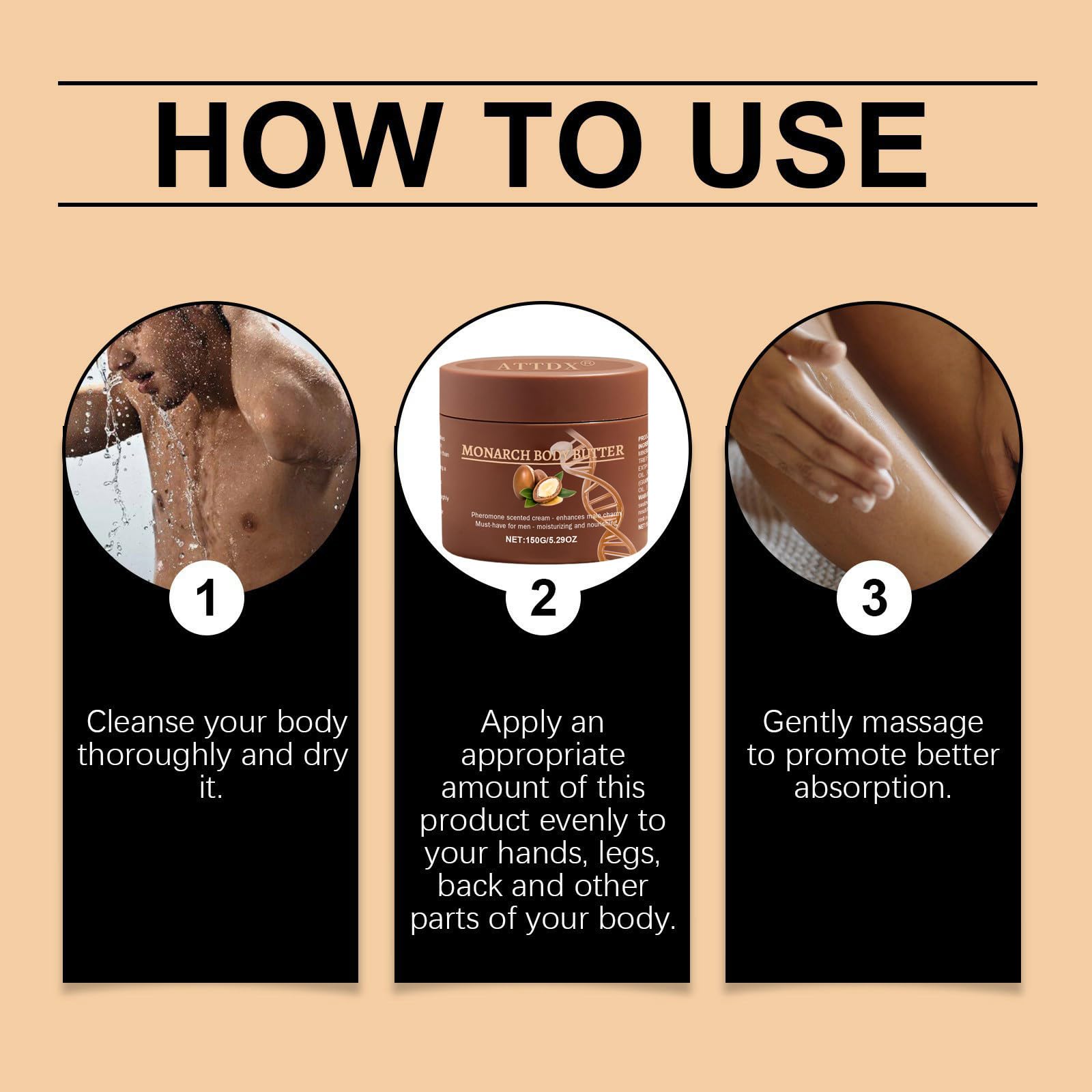 ATTDX Pheromone Scented Cream — Men’s Body Butter for Hydration and Long-Lasting Fragrance
