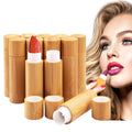 AUHOKY 12Pcs Bamboo Lip Balm Tubes – 5ml Refillable DIY Containers with Clear Inner