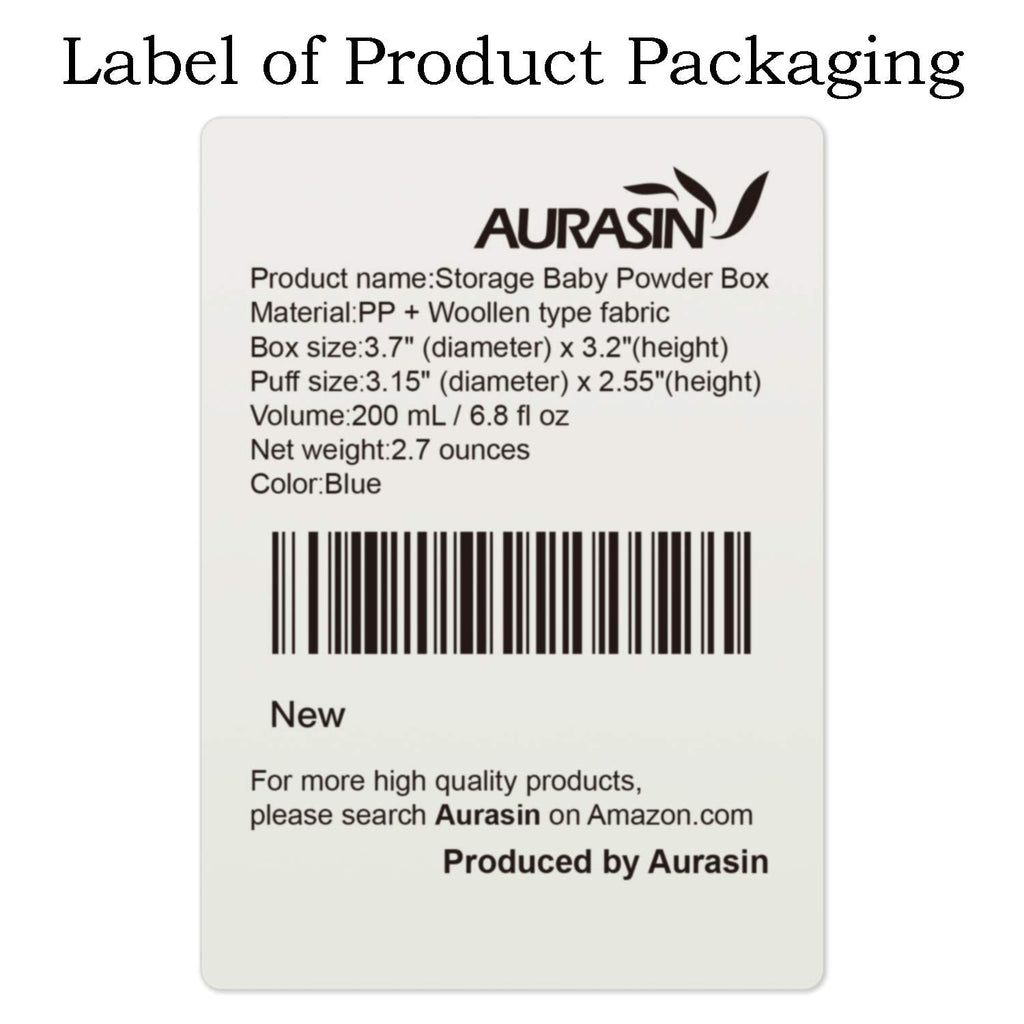 AURASIN Storage Body Powder Container – Large 3.5-inch Puff Box with Handle (Blue)