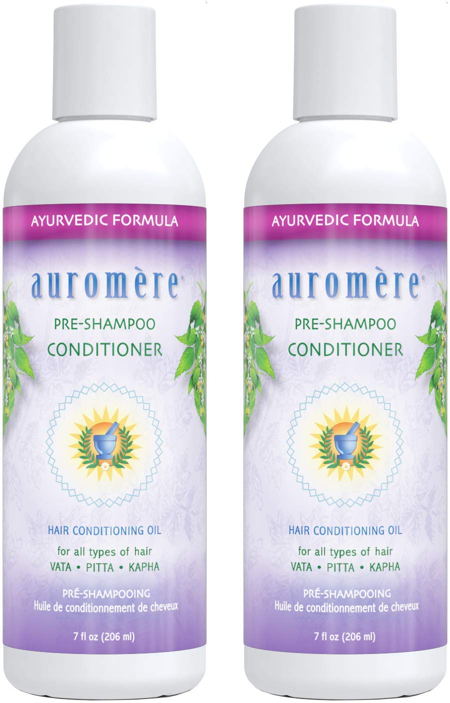 Auromere Ayurvedic Pre-Shampoo Conditioner – Vegan, Sulfate-Free, Non-GMO (2x7 oz)
