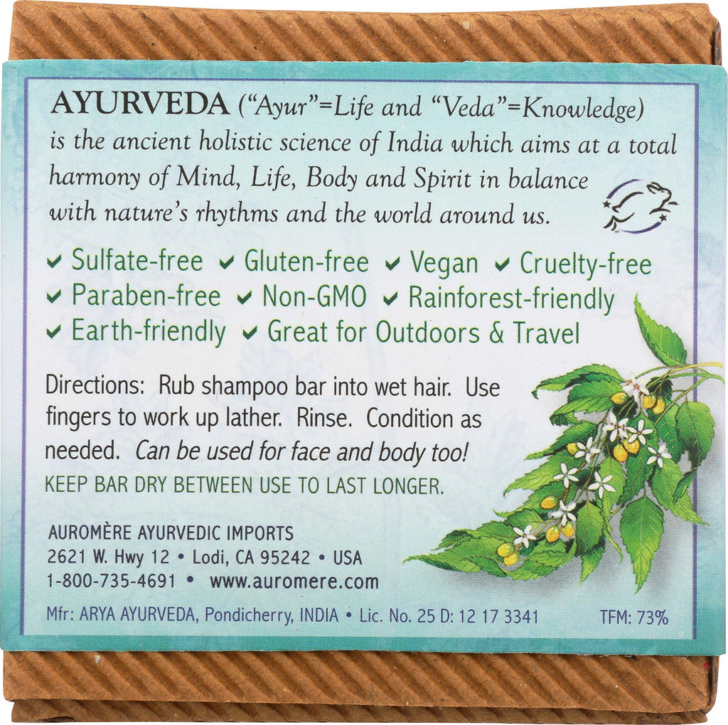 Auromere Ayurvedic Shampoo Bar – Eco-Friendly, Handmade, Vegan & Cruelty-Free (4.23 oz) All-in-One Bar – 5 Pack