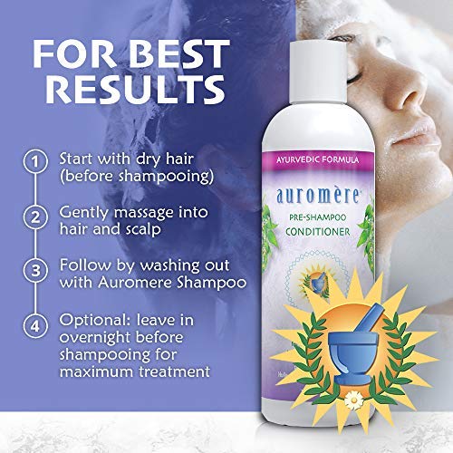 Auromere Ayurvedic Pre-Shampoo Conditioner – Vegan, Sulfate-Free, Non-GMO (2x7 oz)