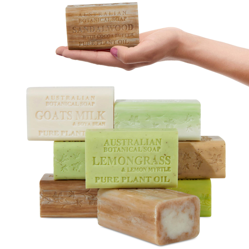 Australian Botanical Goat Milk Soap – 8-Bar Variety Pack with Eucalyptus, Sandalwood, Coconut & More