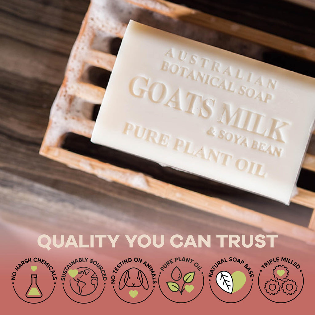Australian Botanical Goats Milk & Manuka Honey Soap — 6.6 oz Triple-Milled Bars (Pack of 8)