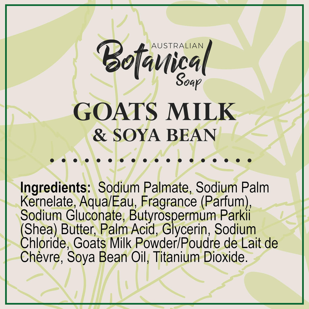 Australian Botanical Soap Goat Milk Soap Bars, 6.6 oz | Pack of 8 with Soya Bean Oil & Organic Shea Butter