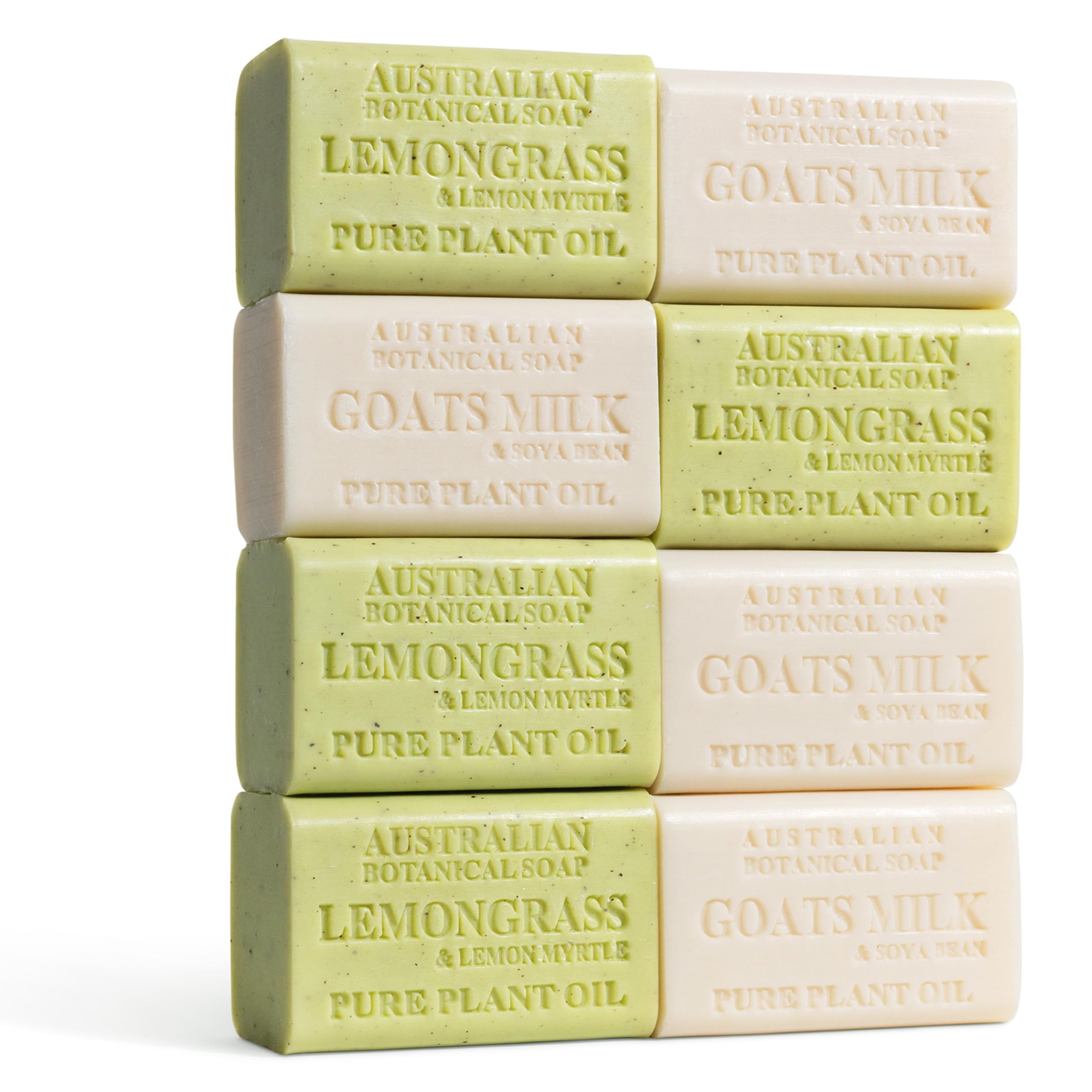 Australian Botanical Men's Soap Bars Duo Pack – Lemongrass & Goat Milk, 8 x 6.6 oz for Body & Beard