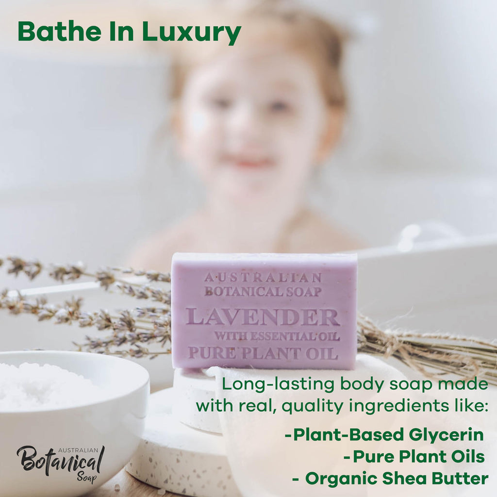 Lavender Essential Oil Soap Bars – Australian Botanical Soap (6.6 oz) Pack of 4