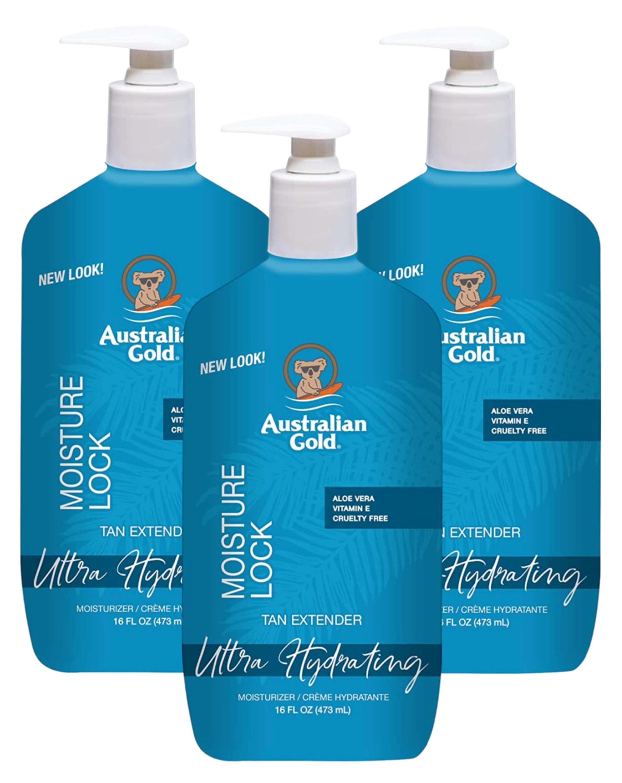 Australian Gold Moist Lock Tan Extender 16oz Pump (Pack of 3)