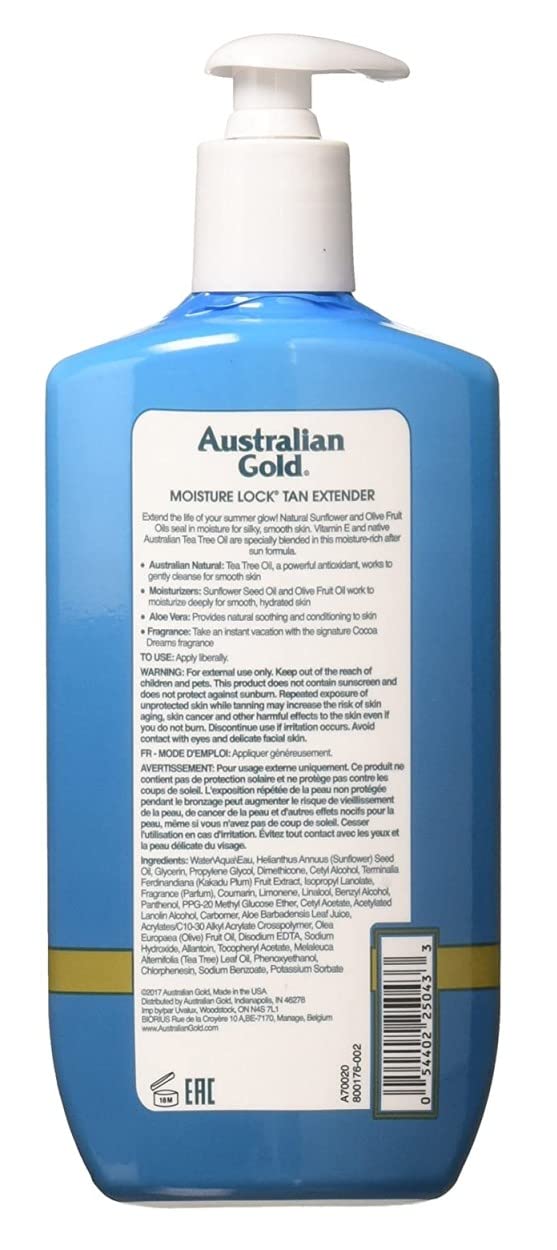 Australian Gold Moist Lock Tan Extender 16oz Pump (Pack of 3)