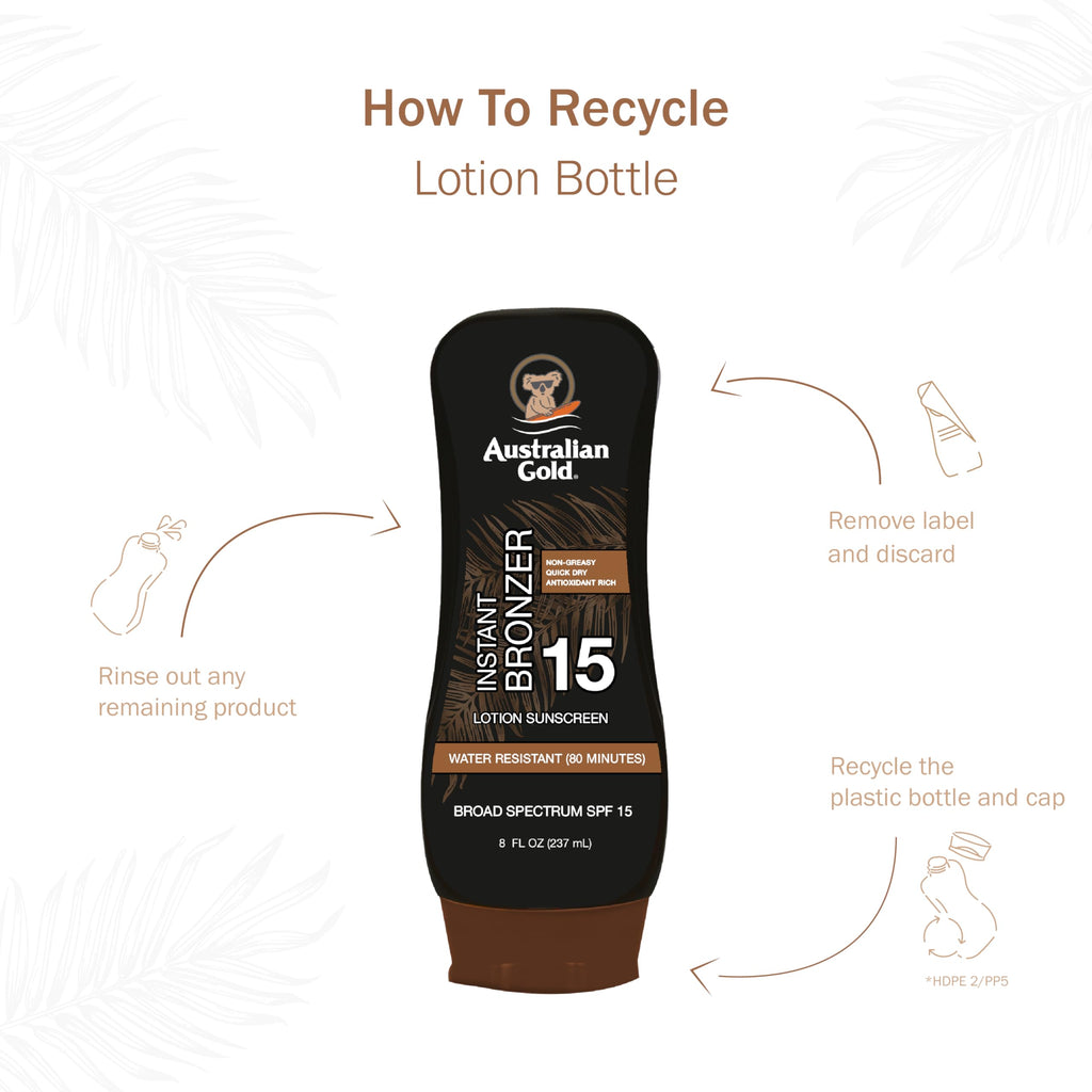 Australian Gold SPF 15 Lotion Bronzer Twin Pack – 8 fl oz x 2 | Broad Spectrum SPF 15 & Instant Bronze