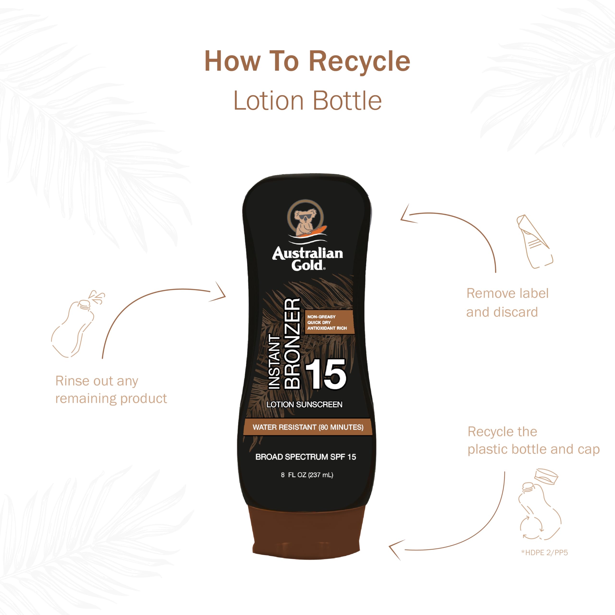 Australian Gold SPF 15 Lotion Bronzer Twin Pack – 8 fl oz x 2 | Broad Spectrum SPF 15 & Instant Bronze