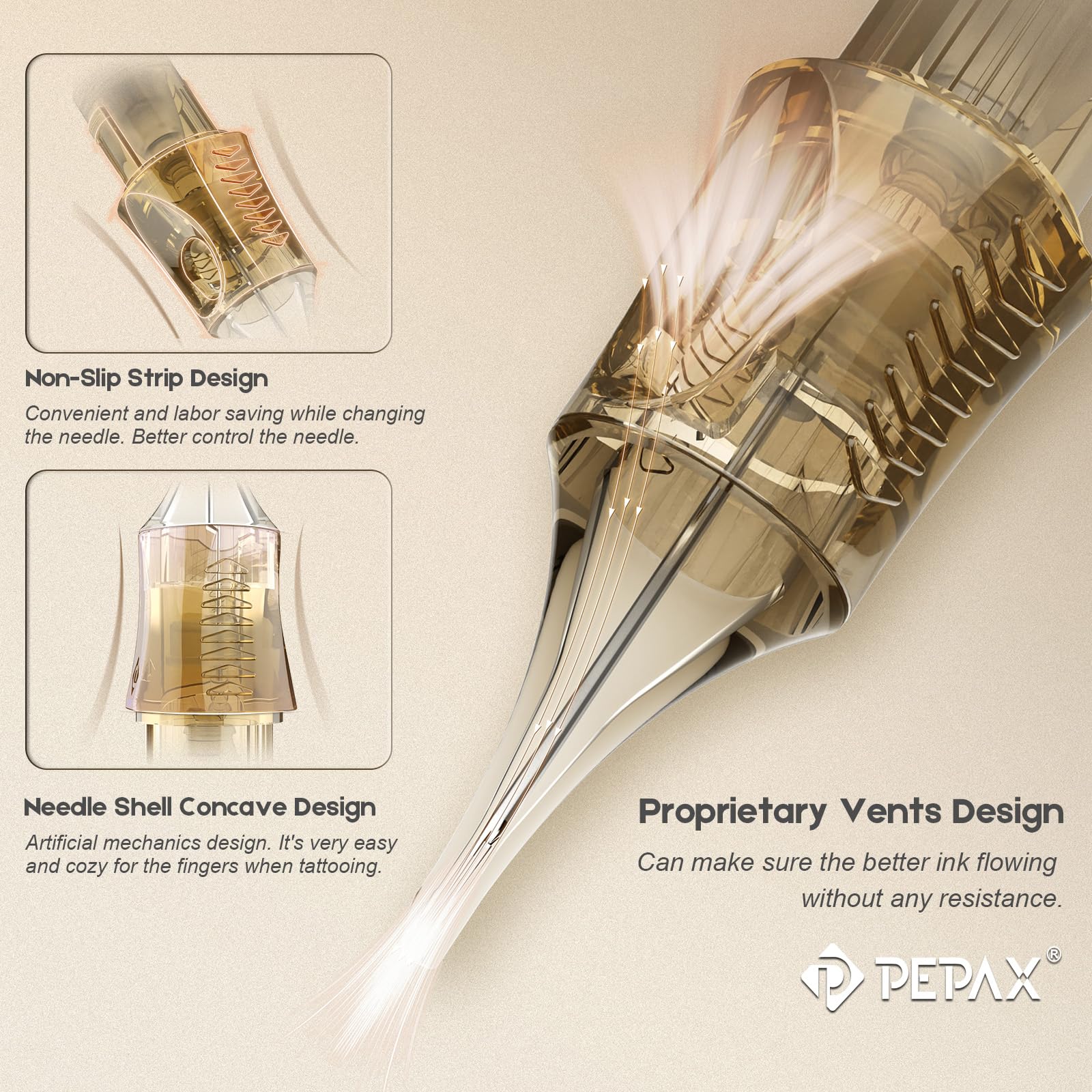 Autdor PEPAX Lance Tattoo Needles Cartridge 1211MGL – 20Pcs, #12 & 11 Magnum, 0.35mm, 5.0mm Taper