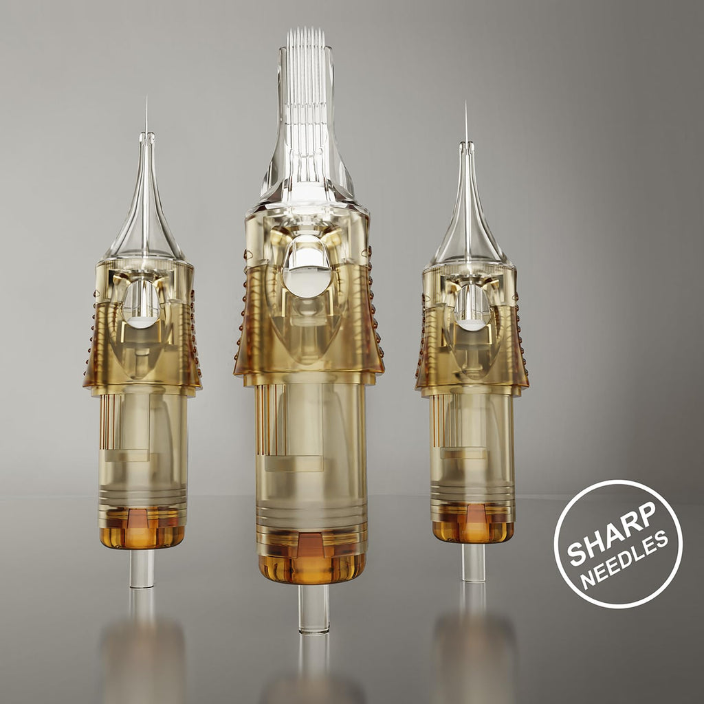Autdor PEPAX Lance Tattoo Needles Cartridge 1215cml – 20 Pcs, #12 Standard & 15 Curved Magnum, 0.35mm, 5.0mm Membrane