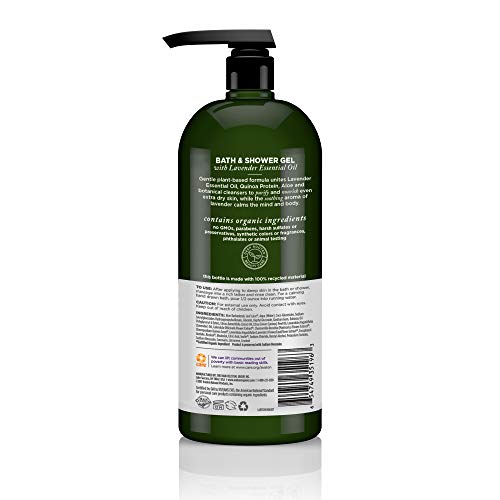 Avalon Organics Lavender Bath & Shower Gel, 32 oz – Organic Lavender Cleanse