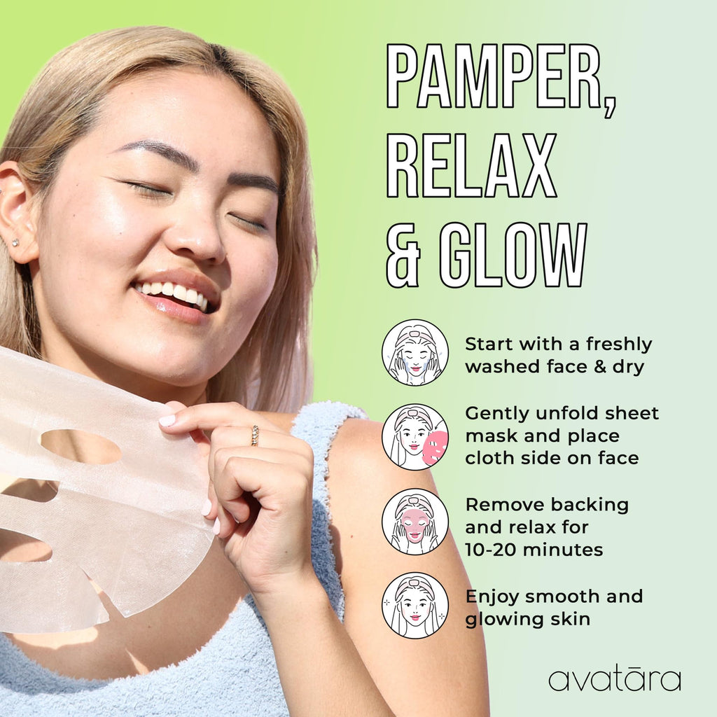 Avatara Chill Out Facial Mask 5 Sheets | Hydrating Hyaluronic Acid & Aloe Vera