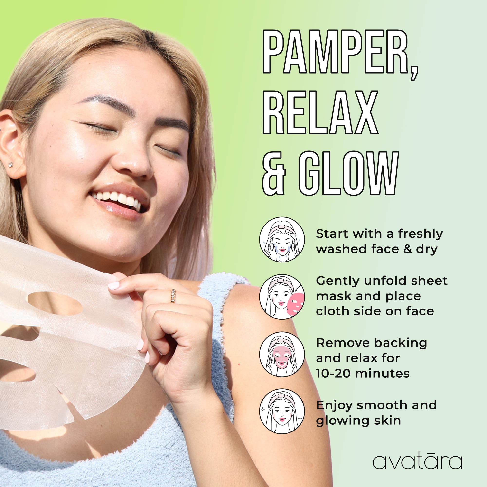 Avatara Chill Out Facial Mask 5 Sheets | Hydrating Hyaluronic Acid & Aloe Vera