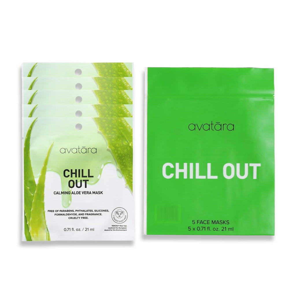 Avatara Chill Out Facial Mask 5 Sheets | Hydrating Hyaluronic Acid & Aloe Vera