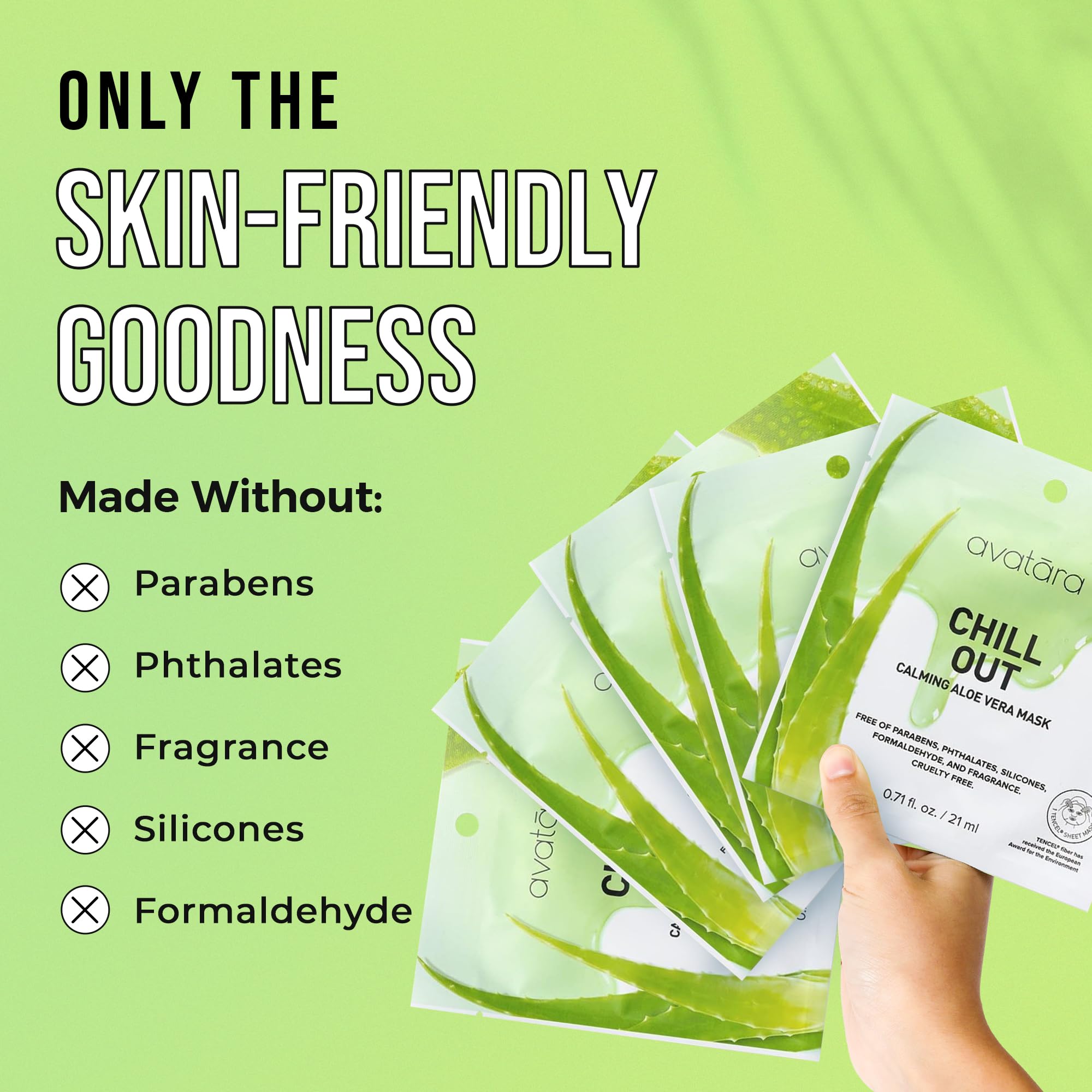 Avatara Chill Out Facial Mask 5 Sheets | Hydrating Hyaluronic Acid & Aloe Vera