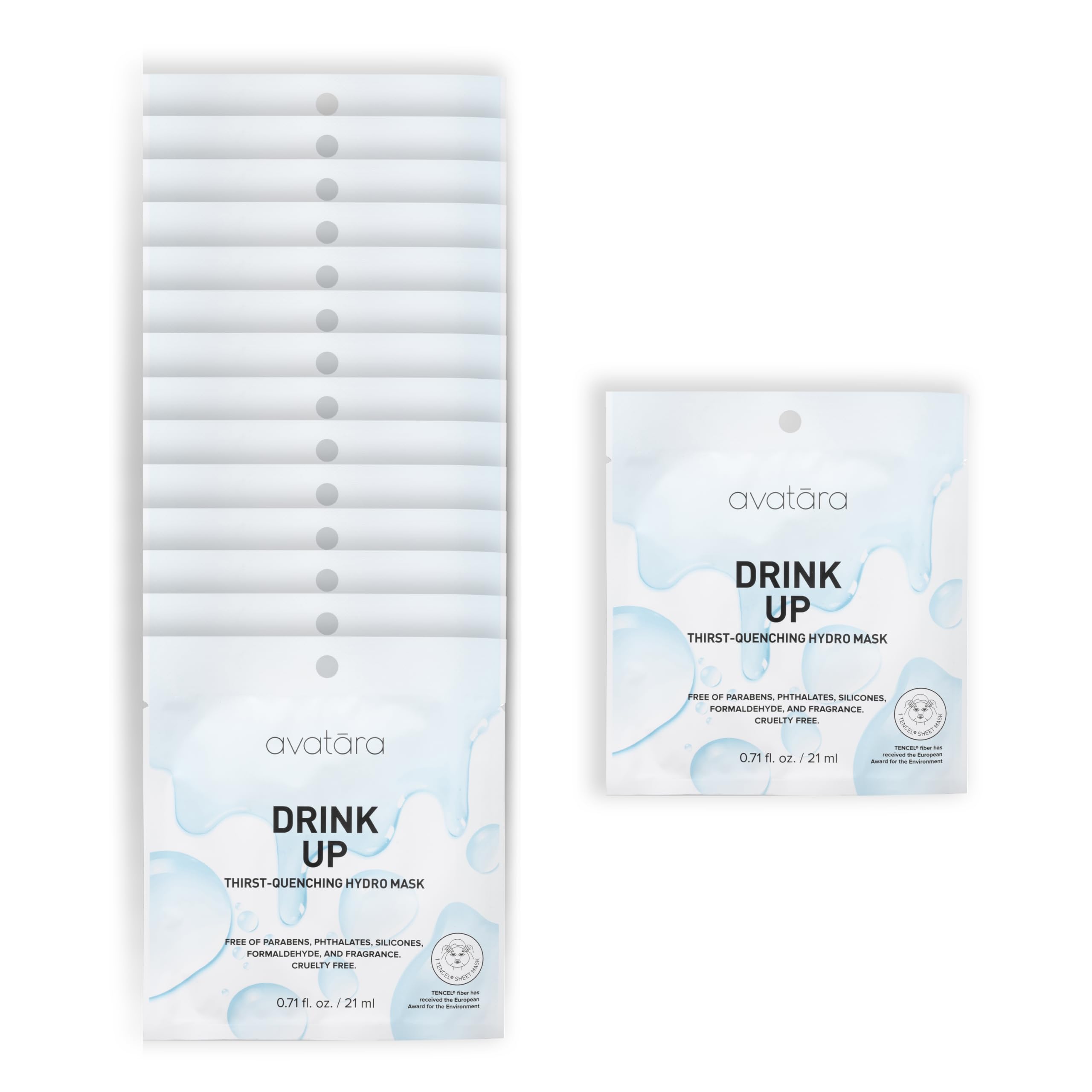 Avatara Drink Up Facial Mask – Hydrating 15-Sheet Mask with Aloe Vera & Licorice Root