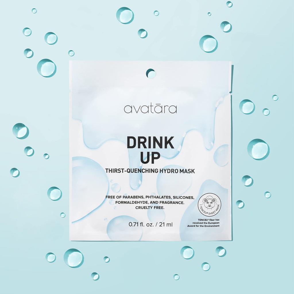 Avatara Drink Up Facial Mask – Hydrating 15-Sheet Mask with Aloe Vera & Licorice Root