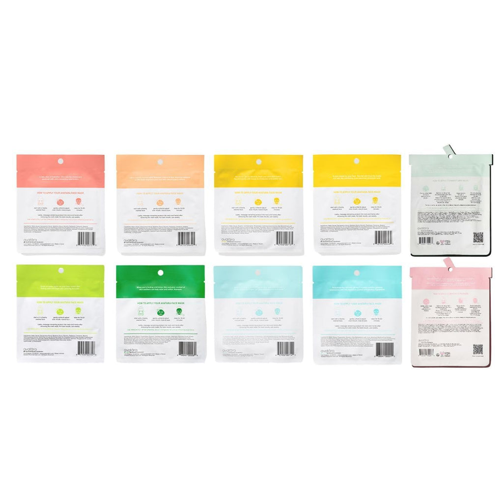 Avatara Sheet Mask Set – 10 Hydrating Facial Masks, Tencel Fiber, All Skin Types