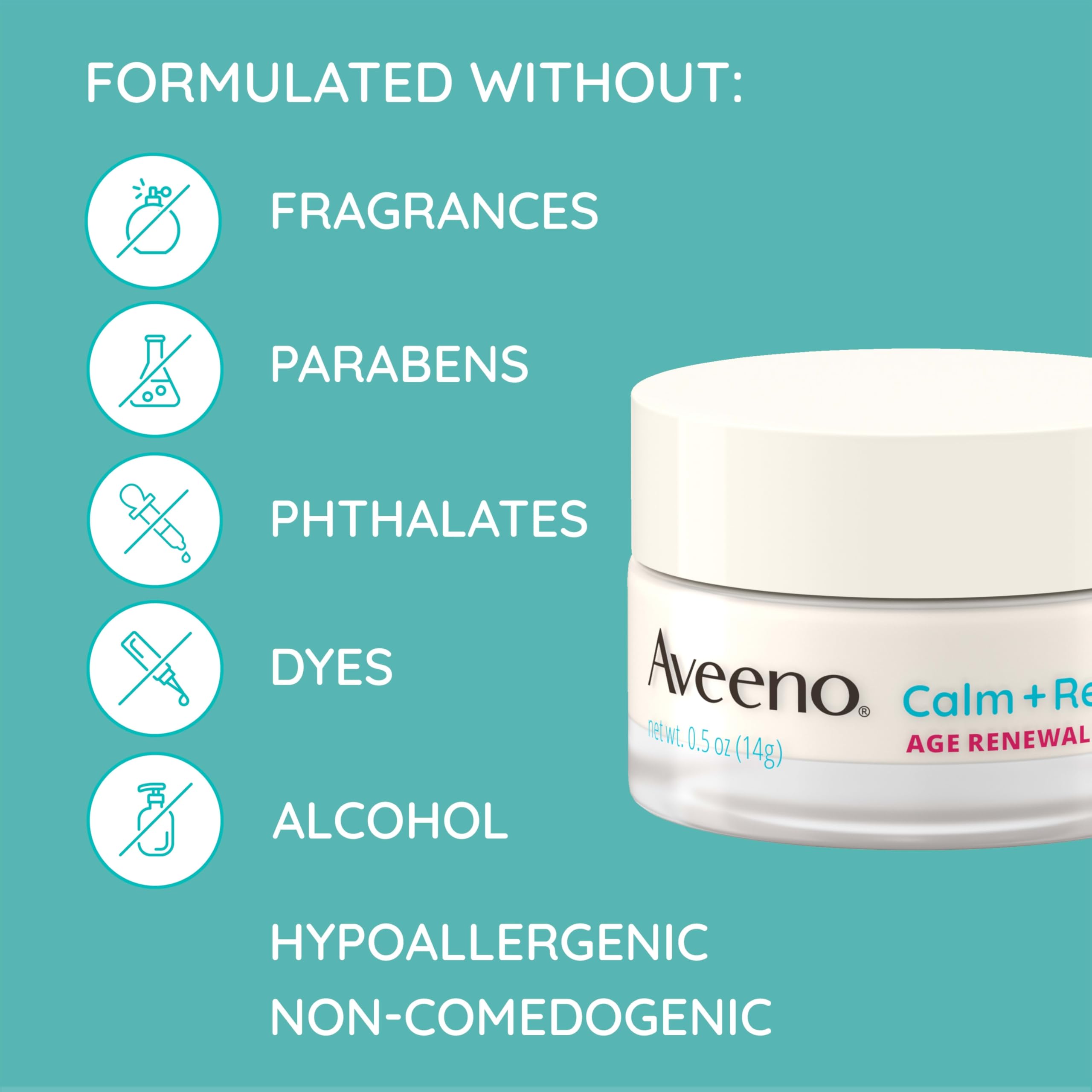 Aveeno Calm and Restore Age Renewal Eye Gel – Fragrance-Free, Oat & Cranberry, 0.5 oz