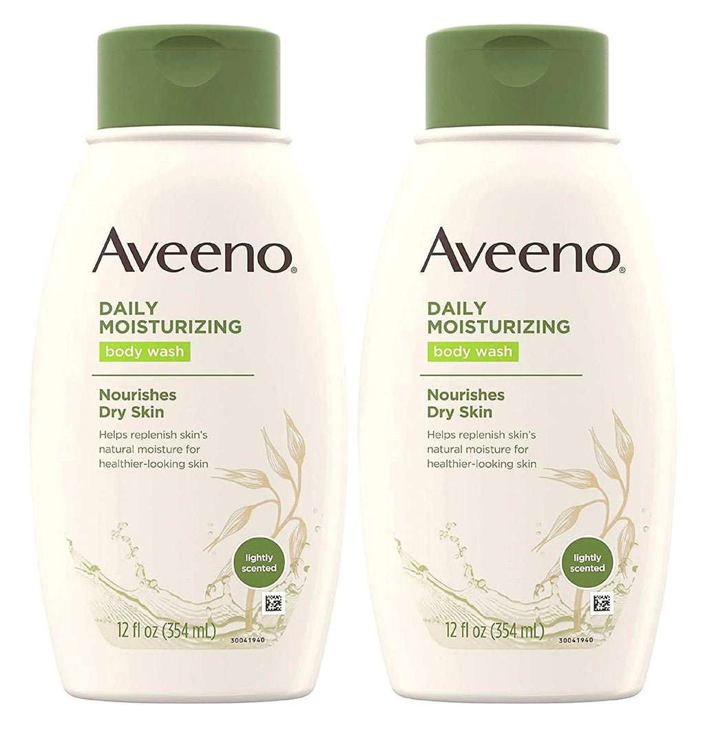 Aveeno Daily Moisturizing Body Wash – 12 oz / 354 ml (Pack of 2) | Gentle, Soap-Free Hydration for Dry Skin