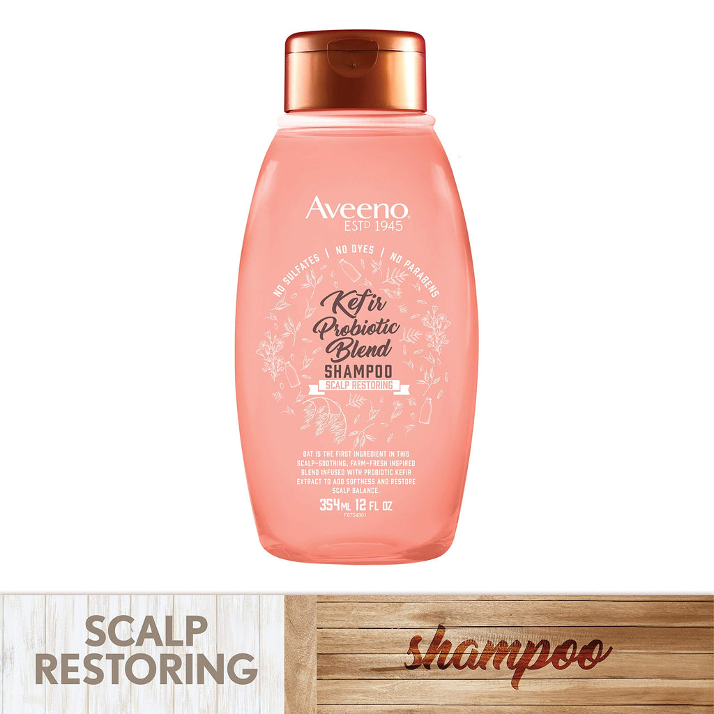 Aveeno Kefir Probiotic Blend Shampoo - Balanced Scalp & Moisturized Hair | 12 oz
