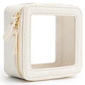 Aveniee Clear Makeup Bag Small – Premium Saffiano PU Leather, TSA-Approved Mini Travel Case