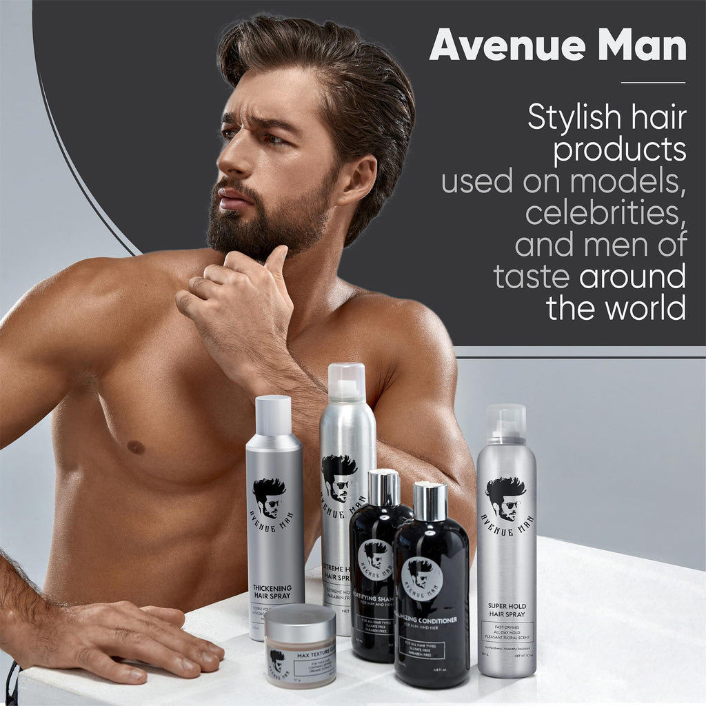 Avenue Man Super Hold Hairspray for Men – Fast-Drying Extra Hold, All-Day Control (10 oz)