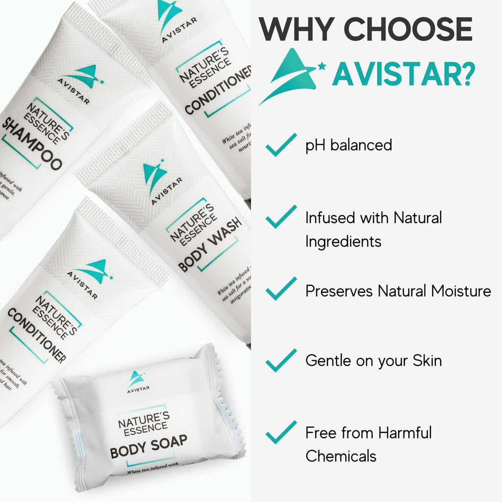 Avistar 90-Piece Hotel Toiletries Bulk Set – Travel Essentials for Hosts & Guests