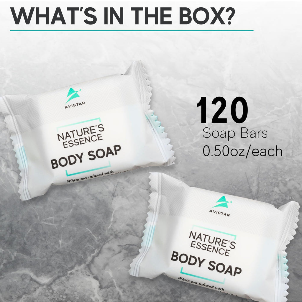 Avistar Bar Soap Bulk – 120 Pack Travel-Size Hotel Bars for Hospitality