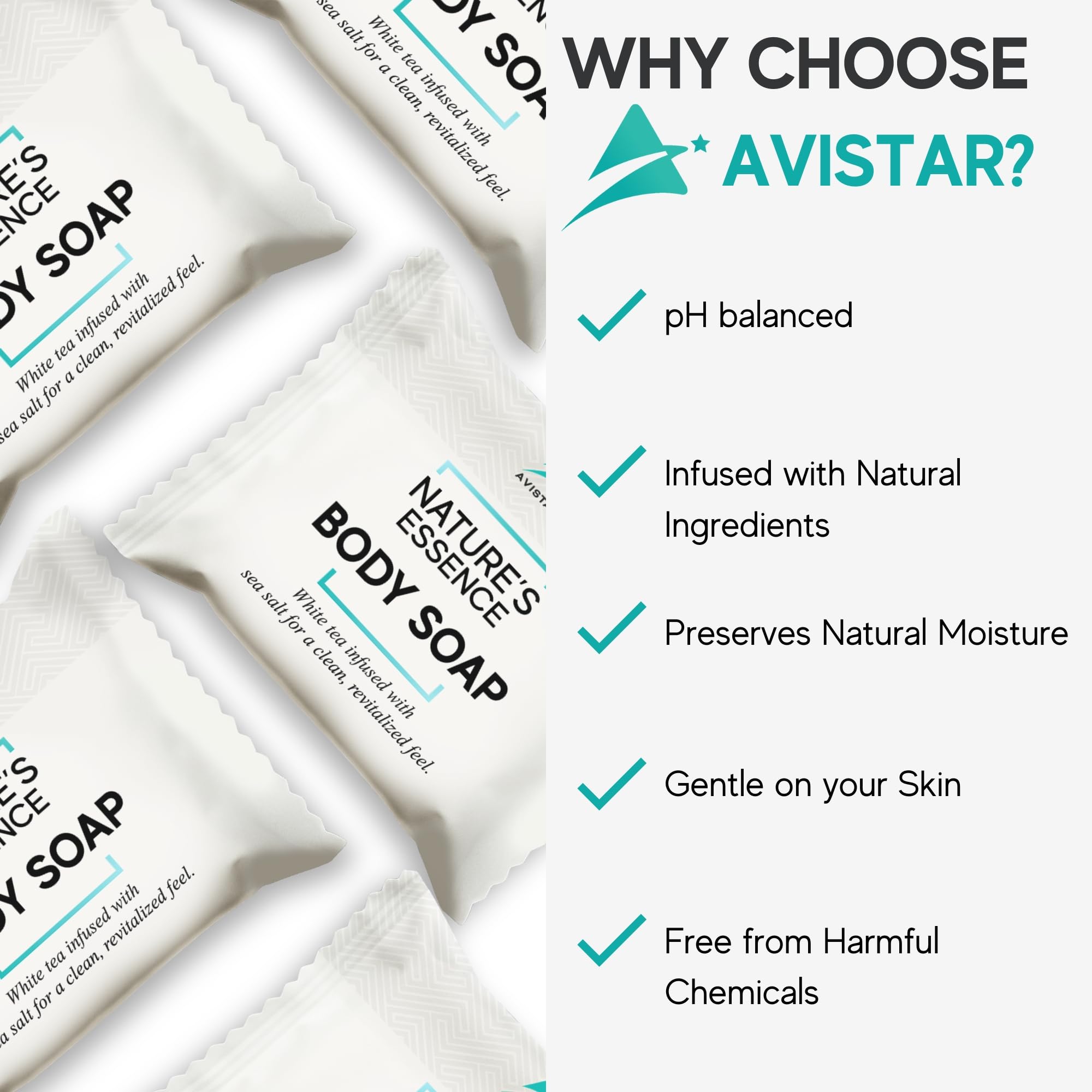 Avistar Bar Soap Bulk – 120 Pack Travel-Size Hotel Bars for Hospitality