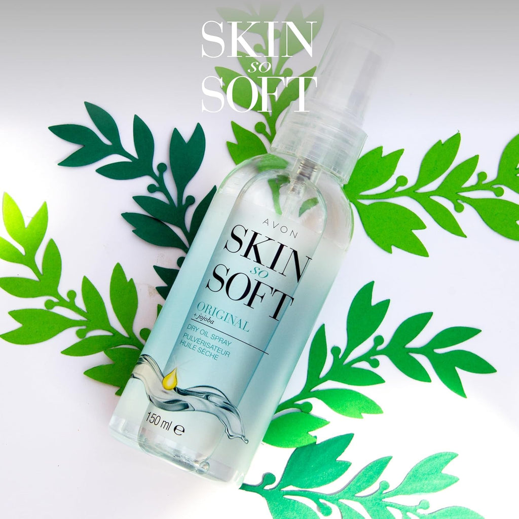 AVON SKIN SO SOFT Original Jojoba Oil Spray – Lightweight Dry Oil (3 Pack)