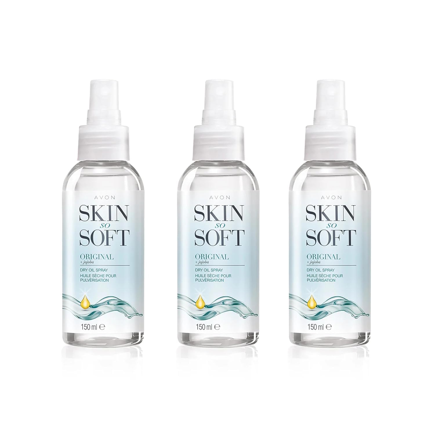 AVON SKIN SO SOFT Original Jojoba Oil Spray – Lightweight Dry Oil (3 Pack)