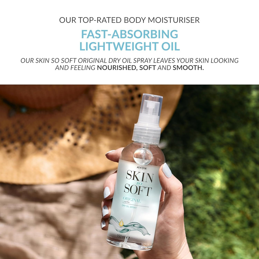 AVON SKIN SO SOFT Original Jojoba Oil Spray – Lightweight Dry Oil (3 Pack)