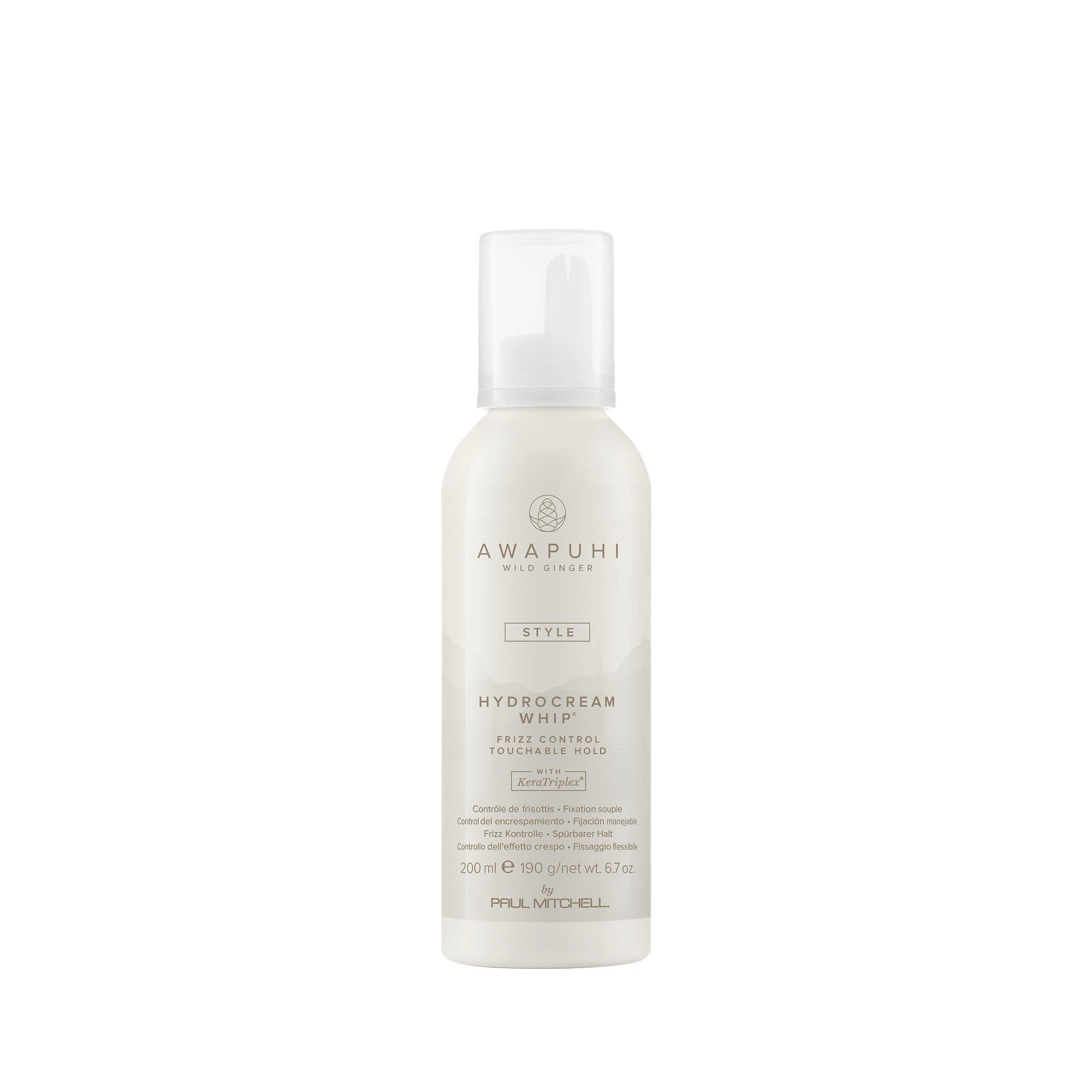 Awapuhi Wild Ginger HydroCream Whip Mousse – Frizz Control & Touchable Hold, 6.7 oz