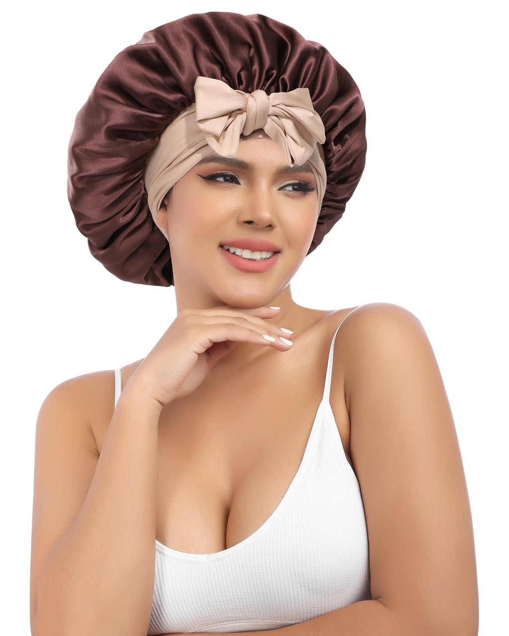 AWAYTR Silk Bonnet for Sleeping – 100% Mulberry Silk, 2-Layer Reversible Band
