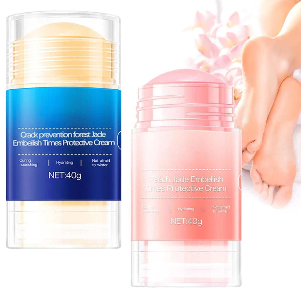 Awjsde Crack Feet Prevention Stick – Foot Care Cream for Dry, Cracked Heels (Blue + Pink)