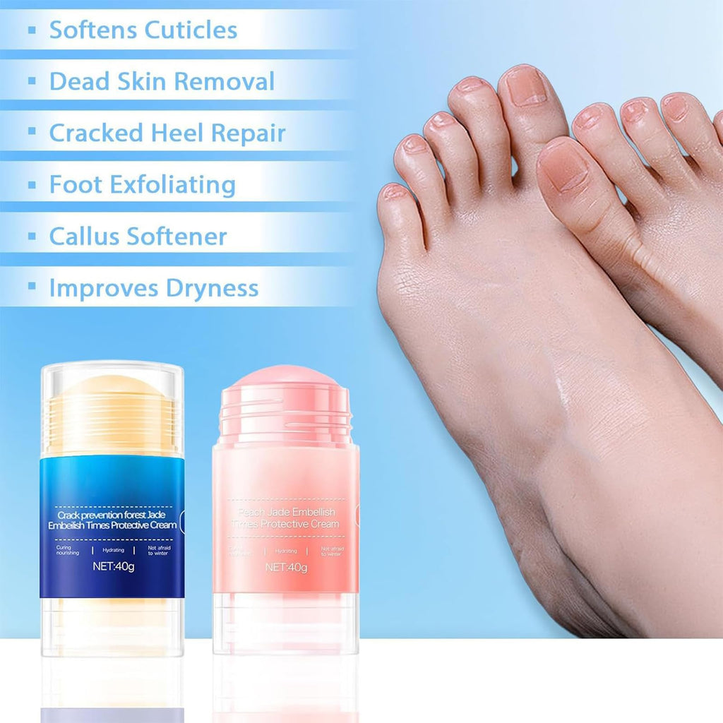 Awjsde Crack Feet Prevention Stick – Foot Care Cream for Dry, Cracked Heels (Blue + Pink)