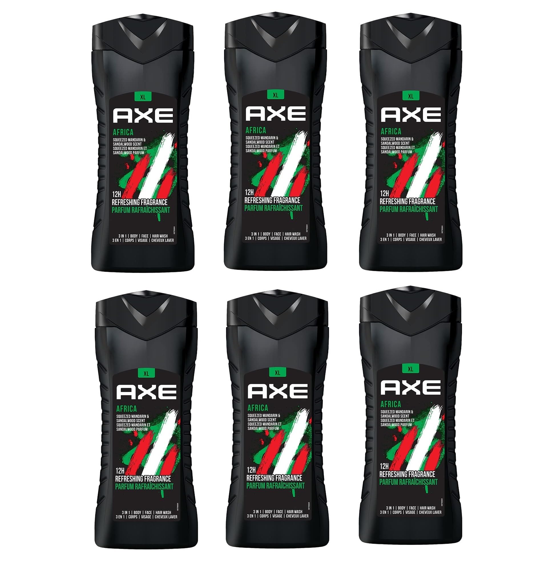 AXE Africa Body Wash – 13.5 oz / 400 mL, 6-Pack, Made in Germany