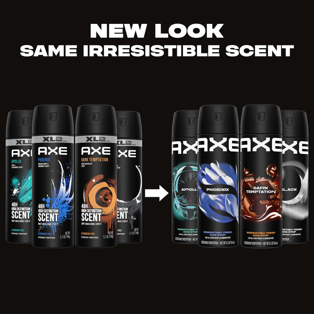 AXE Aluminum-Free XL Variety 8-Pack Body Spray – 48H Odor Protection, 5.1 fl oz Each