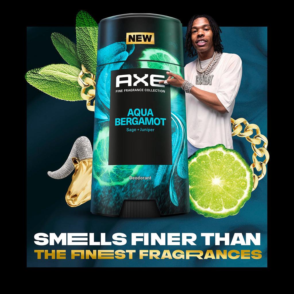 AXE Fine Fragrance Aqua Bergamot Deodorant Stick | 48H Odor Protection, Aluminum-Free