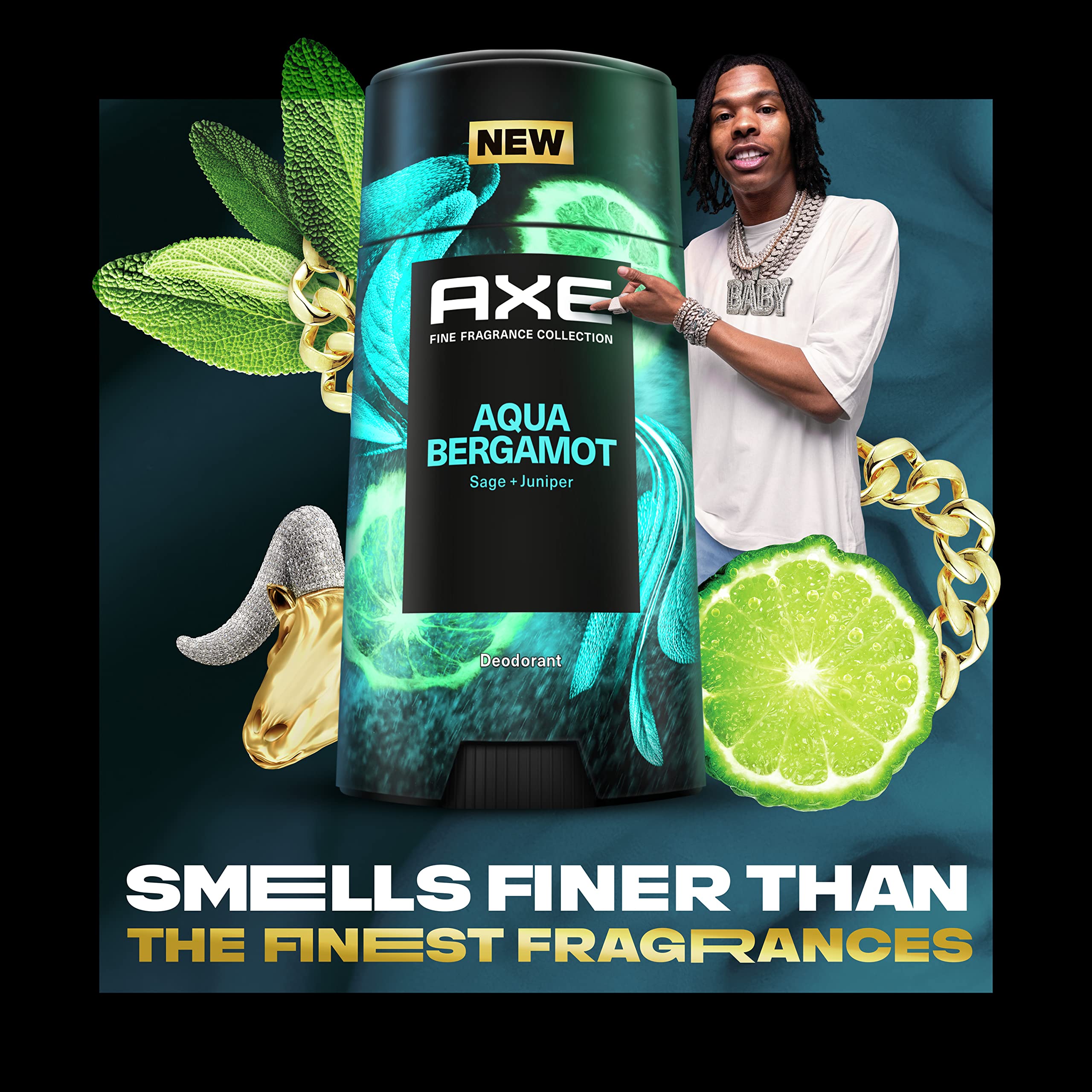 AXE Fine Fragrance Aqua Bergamot Deodorant Stick | 48H Odor Protection, Aluminum-Free