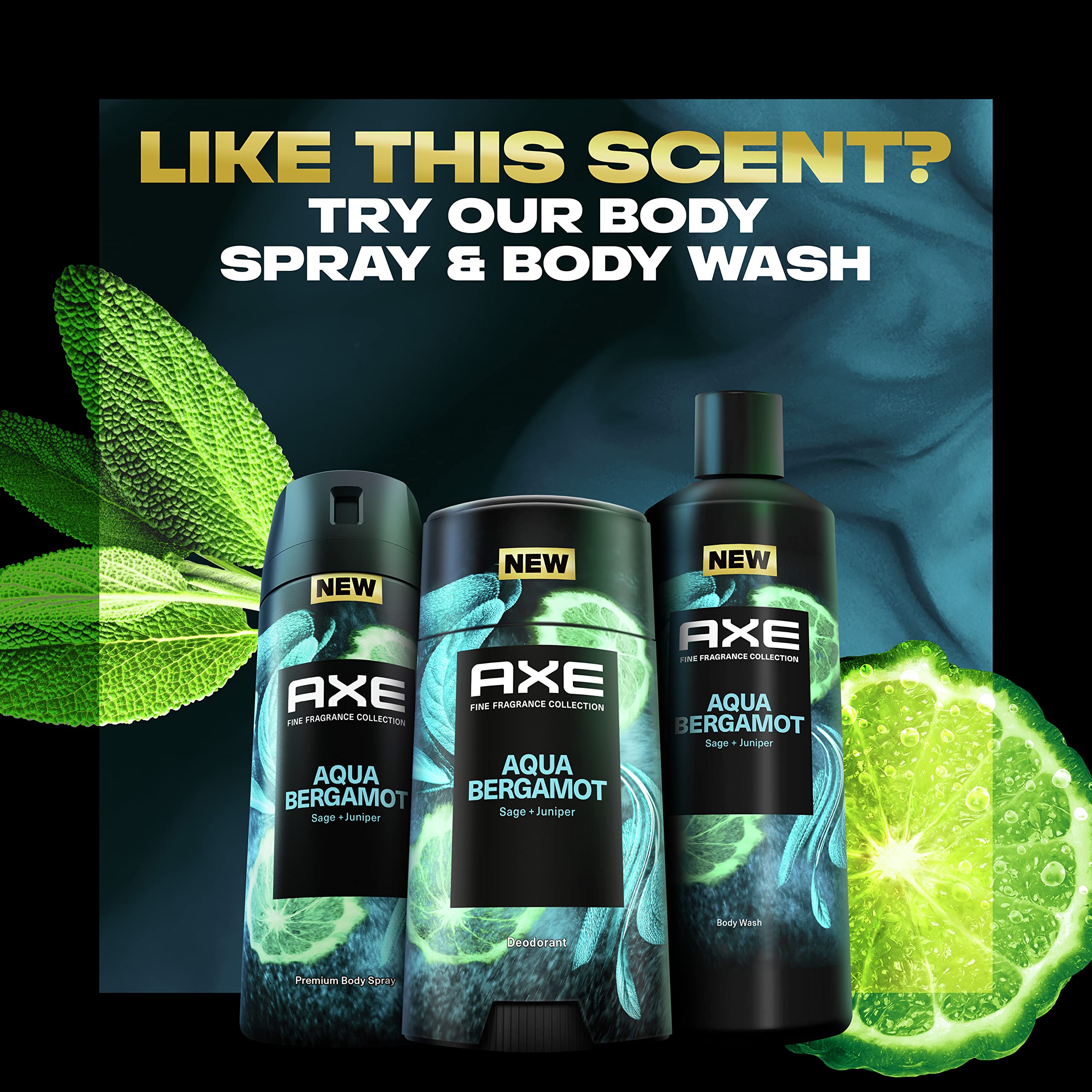 AXE Fine Fragrance Aqua Bergamot Deodorant Stick | 48H Odor Protection, Aluminum-Free