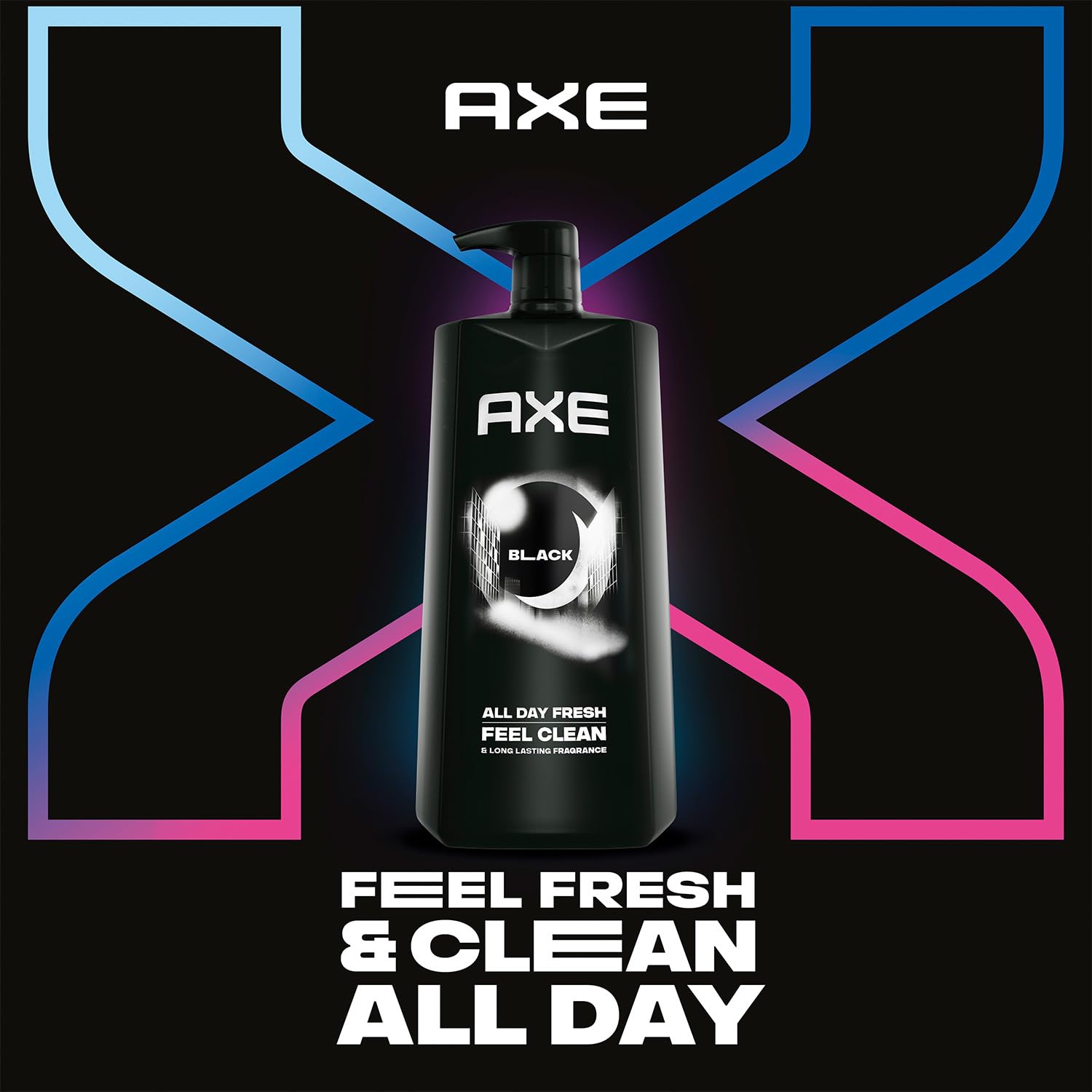 AXE Men's Body Wash Black 3-Pack – 3-In-1 Body, Face & Hair Wash, Frozen Pear & Cedarwood