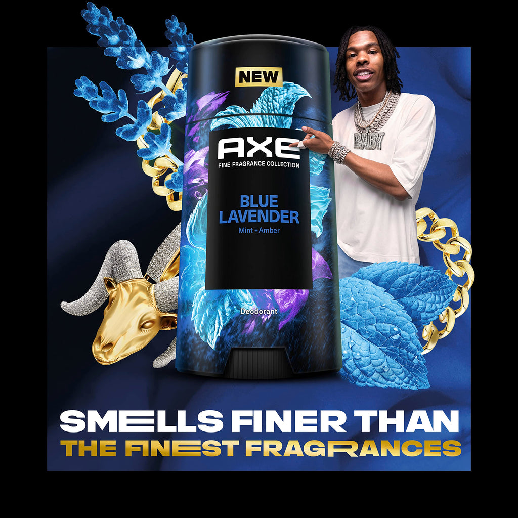 AXE Fine Fragrance Collection Blue Lavender Deodorant Stick – 4 Count, 48H Freshness