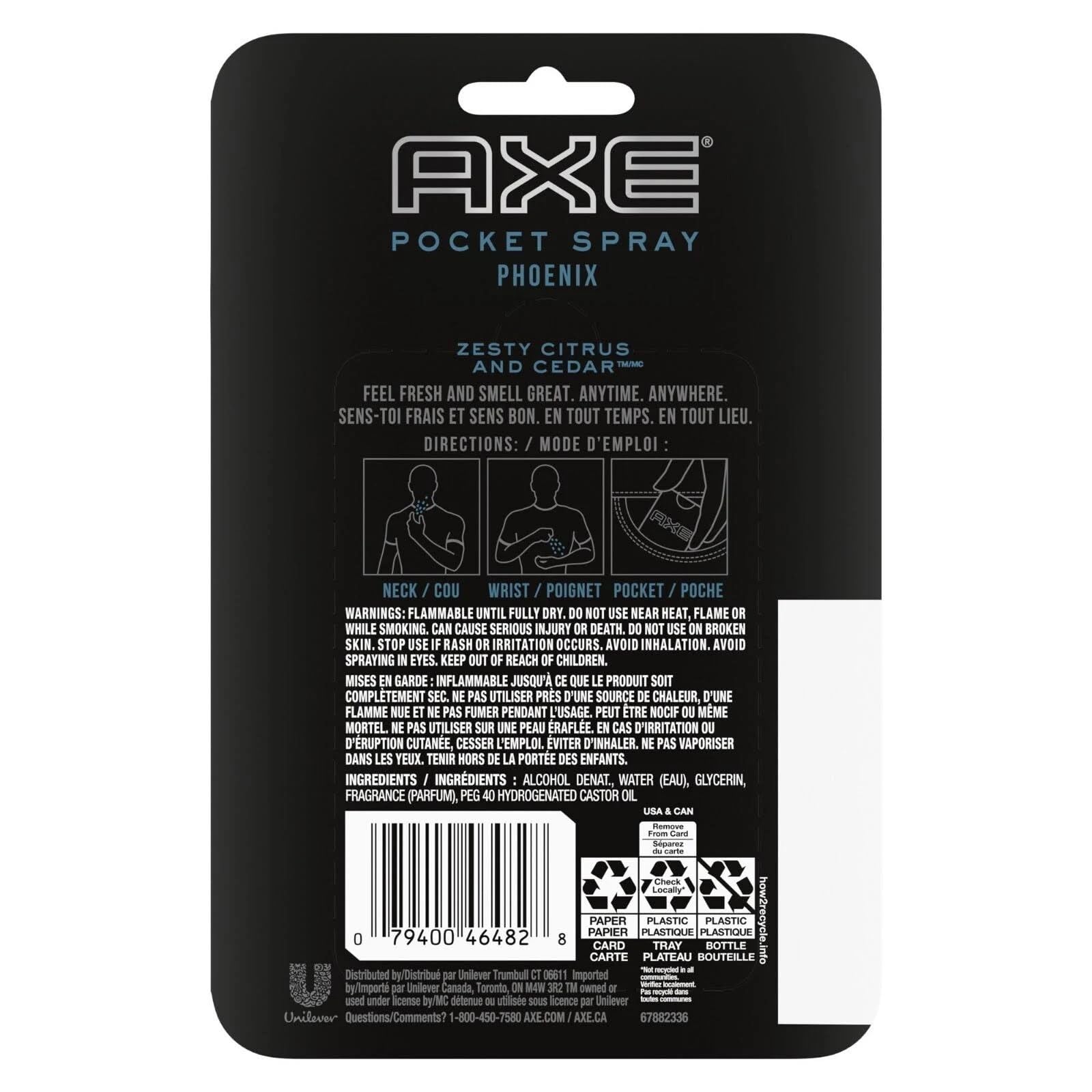 AXE Phoenix Pocket Body Spray – 0.57 oz Travel-Ready Men’s Fragrance